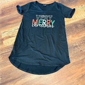 Black 'Very Merry Christmas' Gown